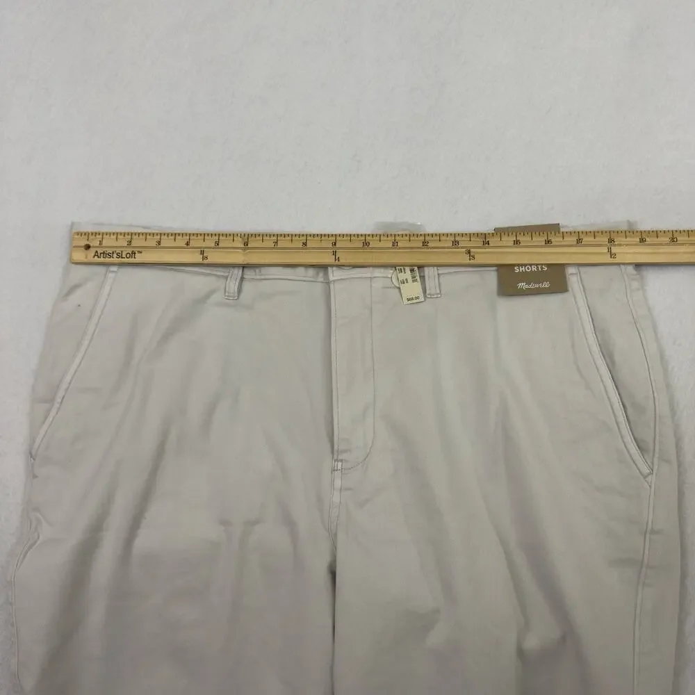 Madewell Shorts Mens 36 Beige Chino Classic Fit Cotton Blend Casual NWT